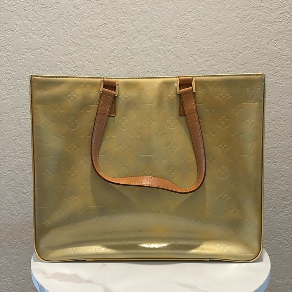 Louis Vuitton Vernis Tote Monogram Bag Yellow